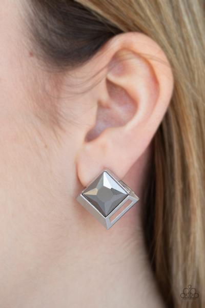 Stellar Square - Silver Post Earring